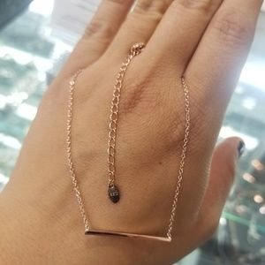 14K Rose Gold Bar Necklace